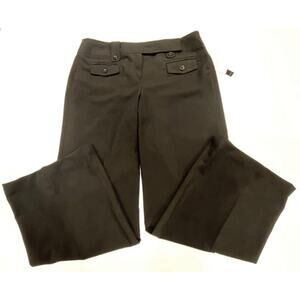 Sharagano Studio Women's Black Wide Leg Flap Pockets Dress Pants Size 10